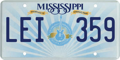 MS license plate LEI359