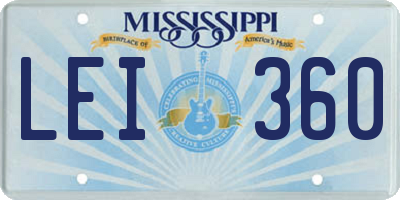 MS license plate LEI360