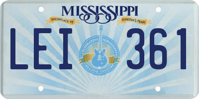 MS license plate LEI361