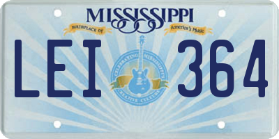 MS license plate LEI364