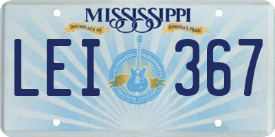MS license plate LEI367