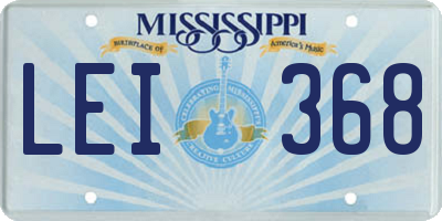 MS license plate LEI368