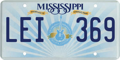 MS license plate LEI369