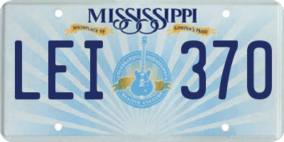 MS license plate LEI370