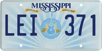 MS license plate LEI371