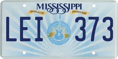 MS license plate LEI373