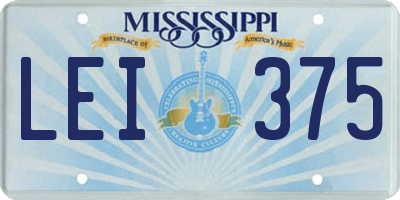 MS license plate LEI375