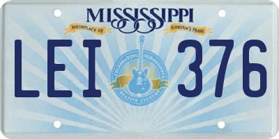 MS license plate LEI376