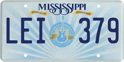 MS license plate LEI379