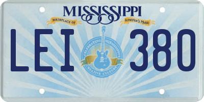 MS license plate LEI380