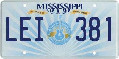 MS license plate LEI381