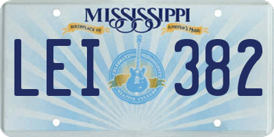 MS license plate LEI382
