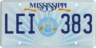MS license plate LEI383
