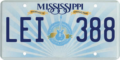 MS license plate LEI388