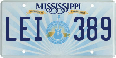 MS license plate LEI389