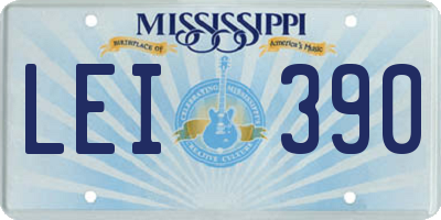 MS license plate LEI390