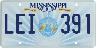 MS license plate LEI391