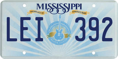 MS license plate LEI392