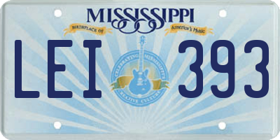 MS license plate LEI393