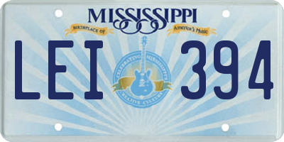 MS license plate LEI394