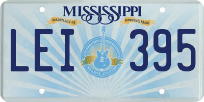 MS license plate LEI395
