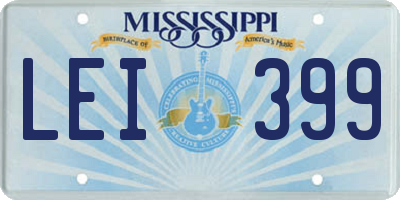MS license plate LEI399