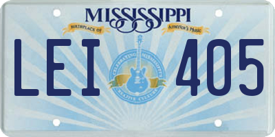 MS license plate LEI405