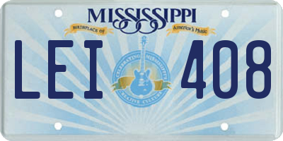 MS license plate LEI408