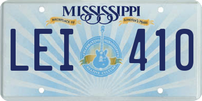 MS license plate LEI410