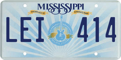 MS license plate LEI414