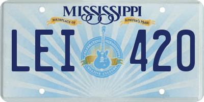 MS license plate LEI420