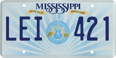 MS license plate LEI421