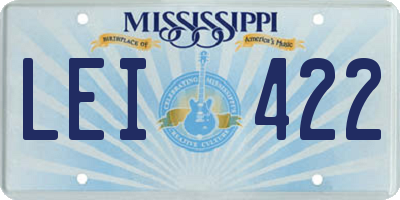 MS license plate LEI422