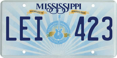 MS license plate LEI423