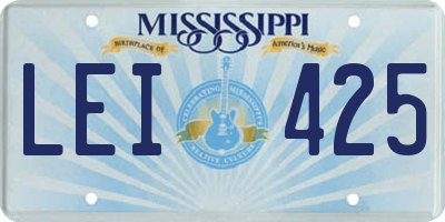 MS license plate LEI425
