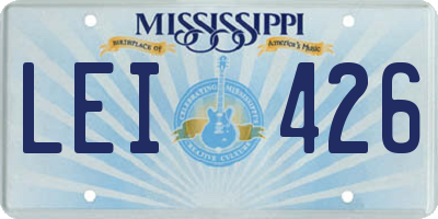 MS license plate LEI426