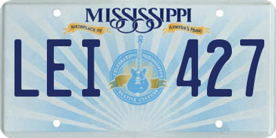 MS license plate LEI427
