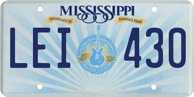 MS license plate LEI430
