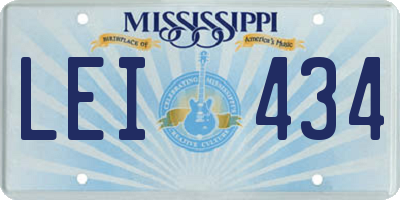 MS license plate LEI434