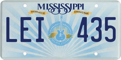 MS license plate LEI435