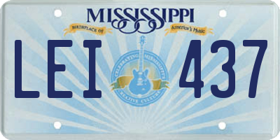 MS license plate LEI437