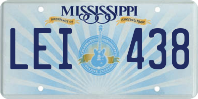 MS license plate LEI438