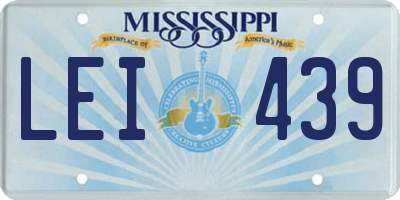 MS license plate LEI439