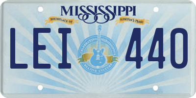 MS license plate LEI440