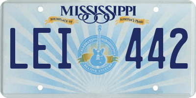 MS license plate LEI442