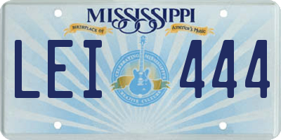 MS license plate LEI444