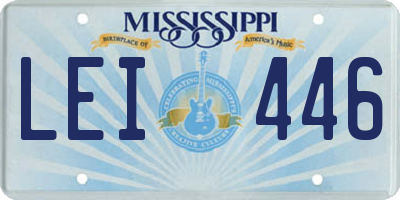 MS license plate LEI446