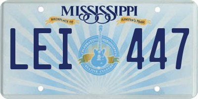 MS license plate LEI447