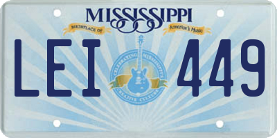 MS license plate LEI449
