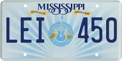 MS license plate LEI450